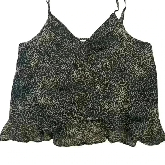 Noisy May Animal Print Spaghetti Adjustable Straps Frilly Bottom Size Small - Picture 2 of 4